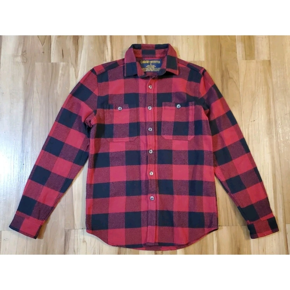 Comfort Outfitters‎ Women's Size Small Plaid Flannel Shirt Buffalo Red Shacket